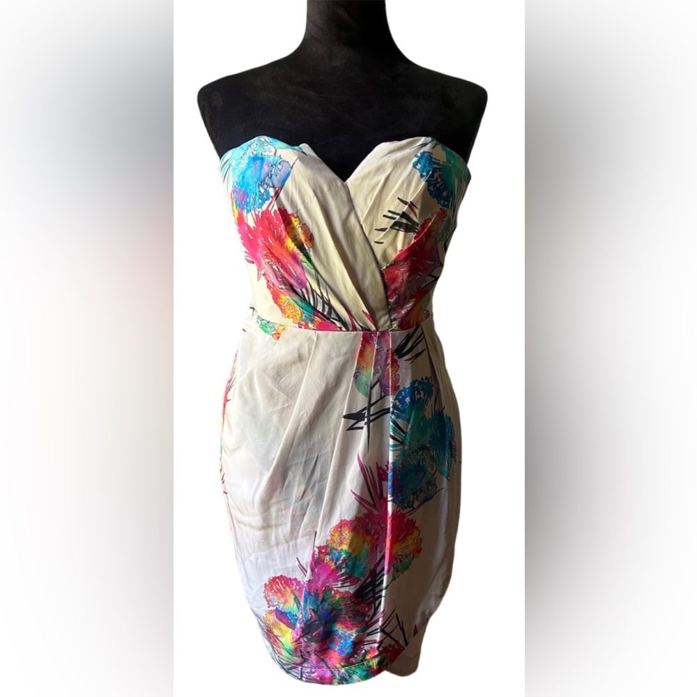 Yumi Kim Strapless Watercolor Print Dress, Small
